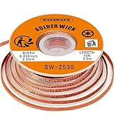 TOWOT Solder Wick Braid 10ft Desoldering Wick Braid Remover Tool With Flux No-Clean Soldering Wic...