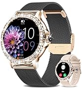 Smart Watches for Women (Answer/Make Calls), 1.3” Fitness Tracker Watch with Heart Rate/Blood Pre...