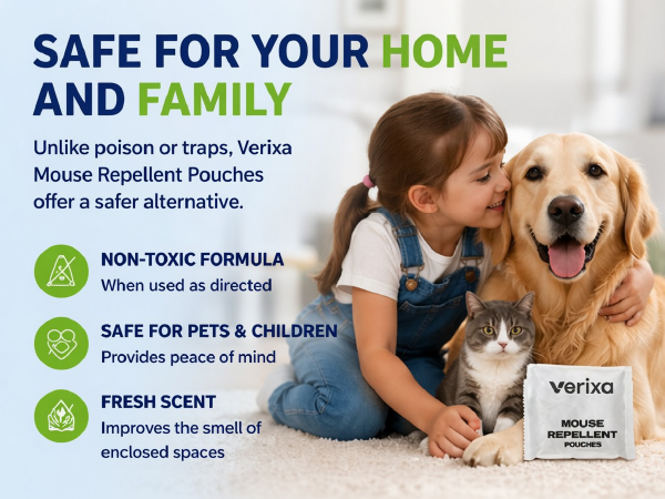 Verixa Mouse Repellent Pouches 10 Pack, Natural Peppermint Cinnamon Oil Rodent Deterrent Indoor 