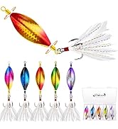 Dovesun 6 pcs Fishing Jigging Spoon Lures for Freshwater Saltwater Casting Spoon with Treble Hook...