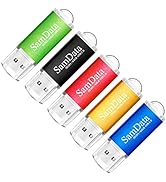 SamData 5 Pack 64GB USB Flash Drives USB 2.0 Thumb Drives Memory Stick Jump Drive Zip Drive, 5 Co...