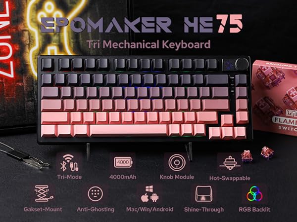 HE75 Tri-Mode Gaming Keyboard
