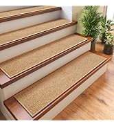 YDKGL 15PC Stair Treads Non-Slip Washable Peel and Stick Stair Treads for Wooden Steps Indoor Reu...