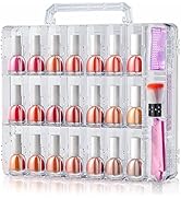 SUBAY Portable Nail Polish Organizer, Clear Double Side Nail Polish Holder,Gel Nail Storage for 4...