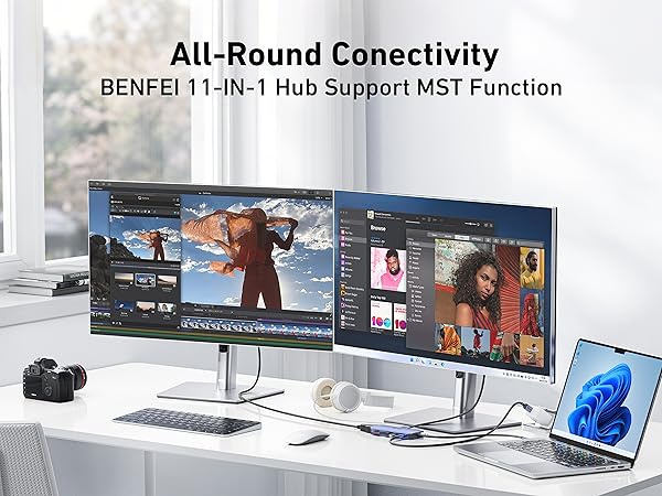 BENFEI 11-in-1 USB C Hub Triple Display Docking Station