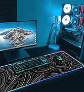 UJoowalk RGB Gaming Mouse Pad, Topographic Large, LED XL Keyboard and Mouse Pad, Desk Mat, 31.5 x...