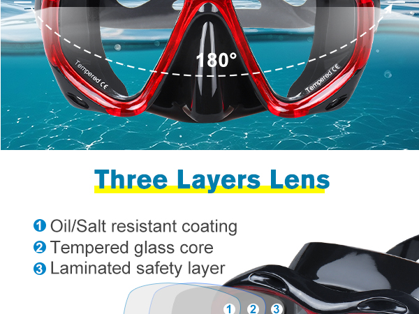 Swim Goggles Adult with Nose Cover, Clear Diving Mask Wide View No Blurring for Men Women Youth