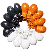 90 - Pack Black White Orange Balloons 18 Inch Black White Orange Latex Balloons, for Halloween Pa...