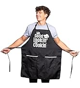 Funny Apron for Men with 2 Large Pockets One-Size-Fits-All Chef Apron for Grilling, Cooking, Fits...