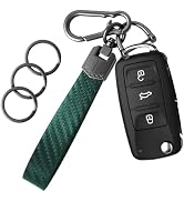 OHKYOOT Leather Car Key chain,Carabiner Clip Key Fob Keychain for Home Car Keys Women Men