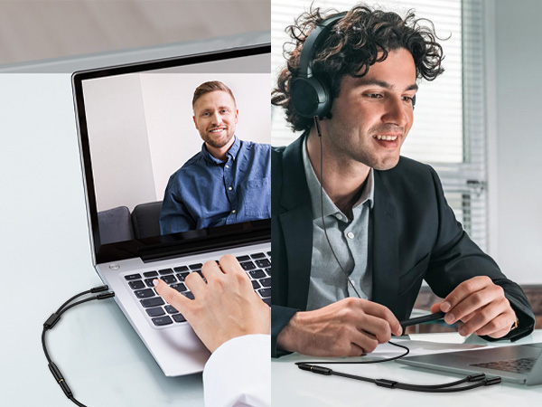 aux splitter headphone mic splitter headset splitter audio splitter 3.5mm headphone mic splitter