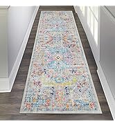 Pauwer Vintage Runner Rug 2x6, Farmhouse Distressed Area Rug, Washable , Non Slip Floor Carpet Ru...