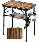 Kcmploro Folding Picnic Table 2ft Portable Camping Table with Extra Cloth Pouch Adjustable Height...