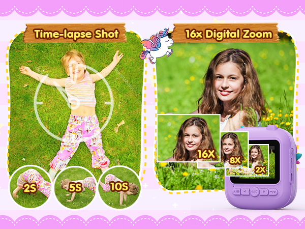 kids camera instant print toddler girls unicorn gifts digital toys ages 3 4 5 6 7 8 9 10 years olds
