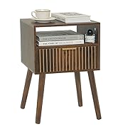 MaxSmeo Small Nightstand with Drawer, Mid Century Modern Bedside Table for Bedroom and Small Spac...