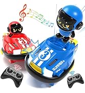 bessome 2 Pack Cartoon Remote Control Bumper Car for Toddlers-Mini RC Cars with Light &amp; Sound &amp; 3...