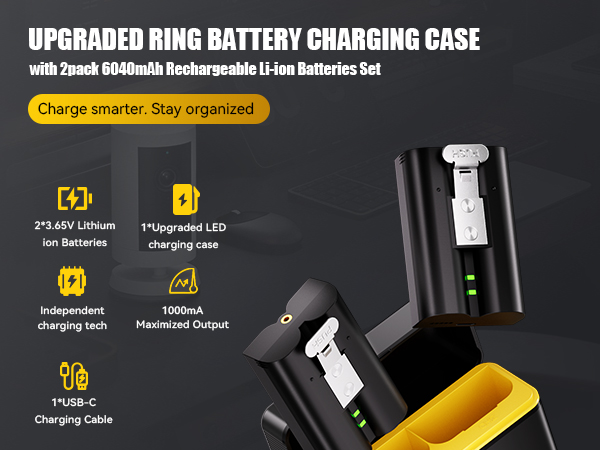 UPGRADED RING BATTERY CHARGING CASE
