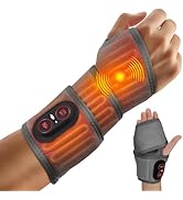 Rechargeable Wrist Heating Pad with Massage, Heated Wrist Wrap with Massager, Hand &amp; Small Joint ...