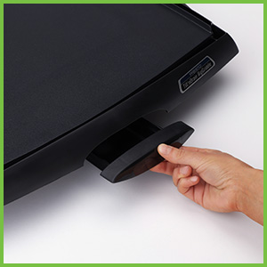 Slide-out drip tray empties easily.