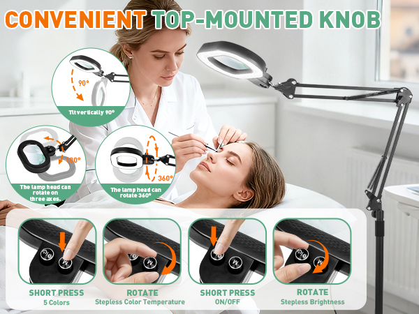 magnifier with light magnifying lamp with light large magnifying glass with light 12X magnification