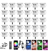 LED Deck Lights Kit, 30pcs F1.22 WiFi Wireless Smart Phone Control Low Voltage Recessed RGB Lamp ...