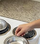 Drip Pan Electric Stove Burner Covers for Whirlpool W10278125, 4 Pack(2x6" and 2x8")