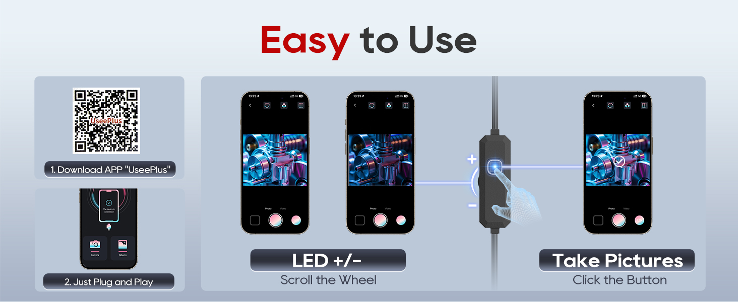 endoscope camera with light