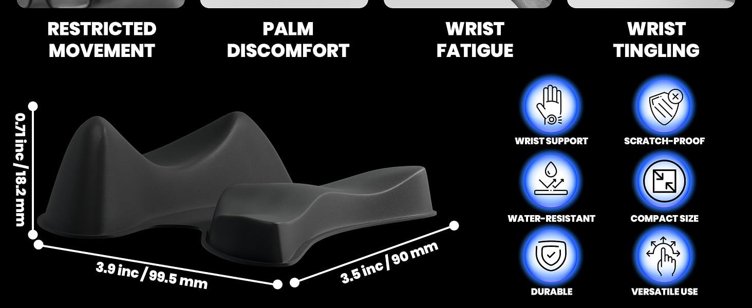 comfilax wrist rest black mouse pad