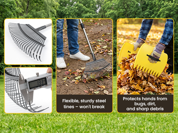 Wide Rake Head And Leaf Scoop