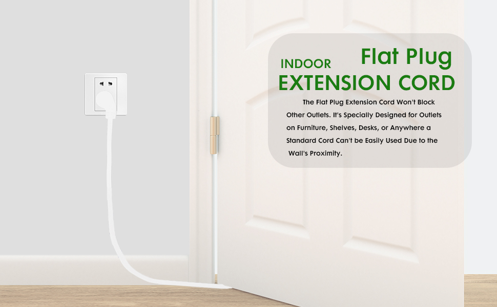 flat plug extension cord