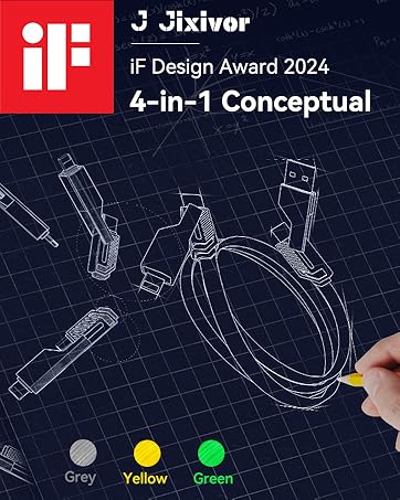 Jixivor multi functional 4 in 1 usb c charging cable cords combo