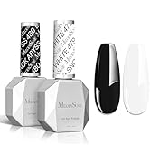 MelodySusie Thick Gel Nail Polish Set- 2 Pcs 15ML Black &amp; White Gel Polish Set Soak Off UV LED Wh...