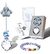 BADAO 2PCS Dog Memorial Gifts for Loss of Dog,Pet Memorial Fifts for Dog and Cat Claw Crystal Sun...