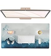QIYI Desk Pad Large Keyboard and Mouse Pad for Laptop Computer, PU Leather Desk Cover Protector, ...