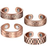 BioMag Magnetic Rings, Pure Copper Rings for Men Women, Adjustable Fingers Thumb Ring Jewelry Gift