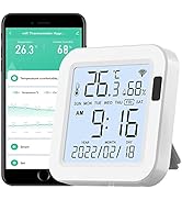 WiFi Thermometer Hygrometer: Smart Temperature Humidity Sensor with Backlit LCD Screen, Free App ...
