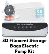 XIFOWE 3D Filament Storage Bags Electric Pump Kit, 50PCS Vacuum Sealed Bags With Automatic Pump t...