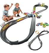 VATOS Slot Car Track Set for Kids, 4 Rechargeable Crash Race Cars, 2 Accumulator Chargers, 2 in 1...