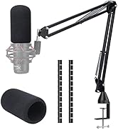 Quadcast S Boom Arm - Upgraded Mic Stand with Mic Cover Cable Sleeve, Compatible with Hyperx Quad...