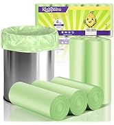 Small Trash Bags 4 Gallon - Rishipahu 200 Count Bio Green 4 Gallon Trash Bags,Mini Garb...