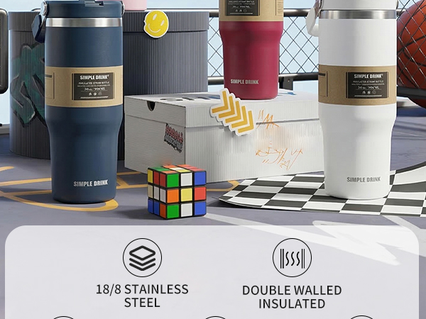 insulated water bottle; stainless steel water bottle; 30oz water bottle;