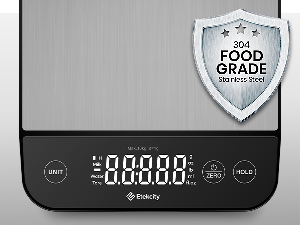 Food-grade stainless steel makes it safe to weigh food directly, and not easy to rust