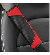 Osilly 2PCS Car Seat Belt Cover, Carbon Fiber Seatbelt Shoulder Protection, Soft Car Seat Belt St...