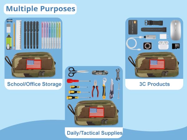 Large Capacity Pencil Case for Boys,Tool Bag for Middle School College Office Organizer for Kids