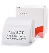 NIIMBOT Label Maker Tape White Label Print Paper Compatible for NIIMBOT B3S B21, Thermal Sticker ...