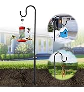 EUIJOIP Bird Feeder Pole, 108" Shepherds Hooks for Outdoor with Anchor Base for Hanging Plants, 4...