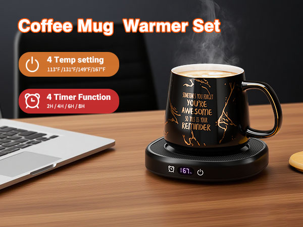 awesome mug coffee warmer set 