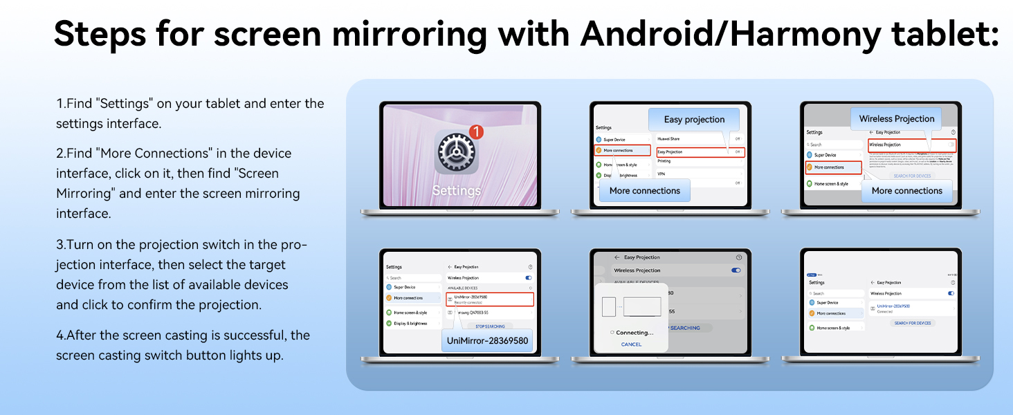 steps with Android tablet