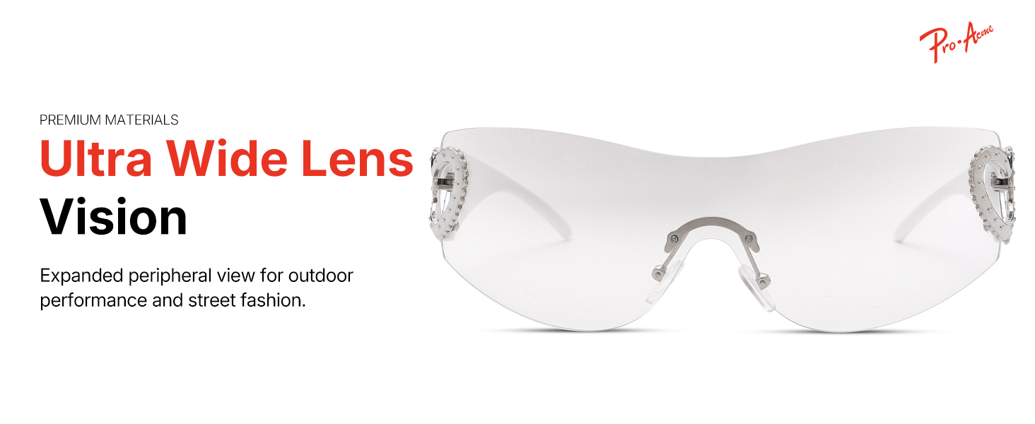 Pro Acme Wrap Around Rimless Sunglasses Women Men
