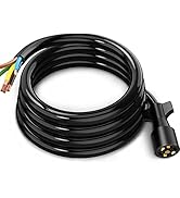 MICTUNING Heavy Duty 7 Way Plug Inline Trailer Cord with Double Prongs Connector - 16 Feet, Weath...